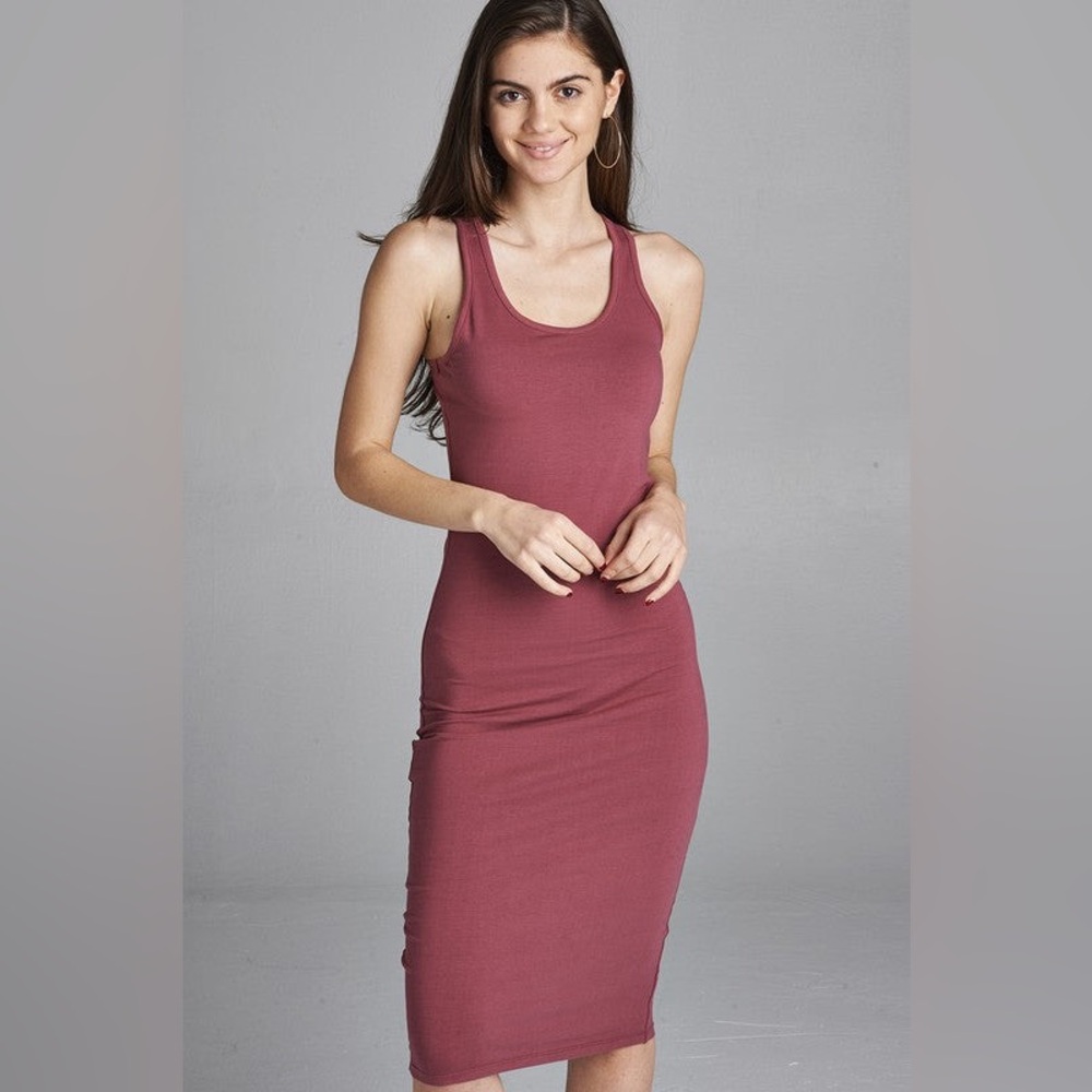 Midi Bodycon Dress (Dark Mauve)